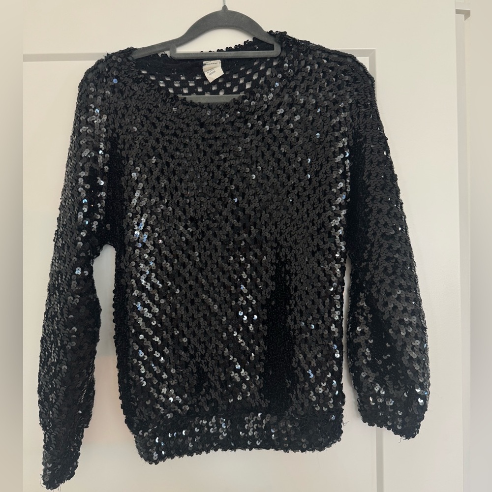 Black Sequin Sweater